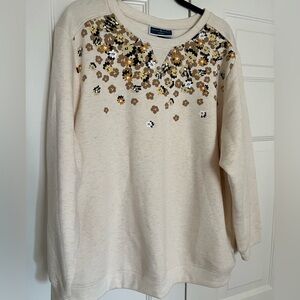 Karen Scott NWT Cream Floral Women's Sweatshirt